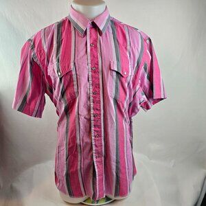 Wrangler Pink Striped Casual Button Down Shirt